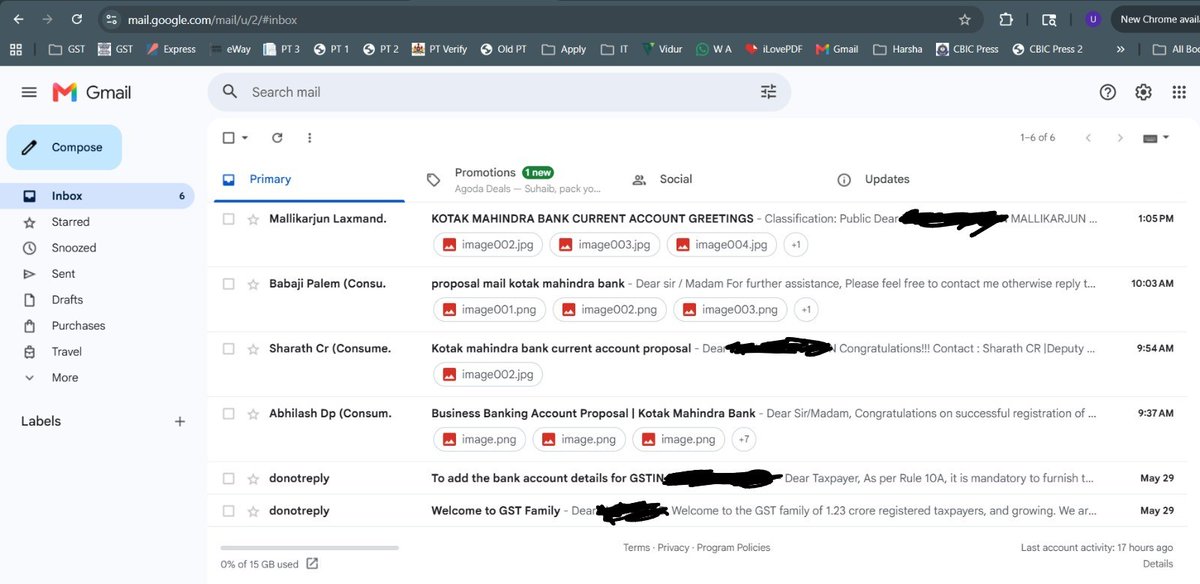 sapwater's tweet photo. @Infosys_GSTN @cbic_india @nsitharamanoffc Admit that our GST data is sold or investigate. Someone is selling our data. Email id &amp; GSTIN created yesterday 8pm &amp; today morning 9:30am we received invitation from the bank to open current a/c. Breach of data submitted to GST. https://t.co/d4iCeEyh61