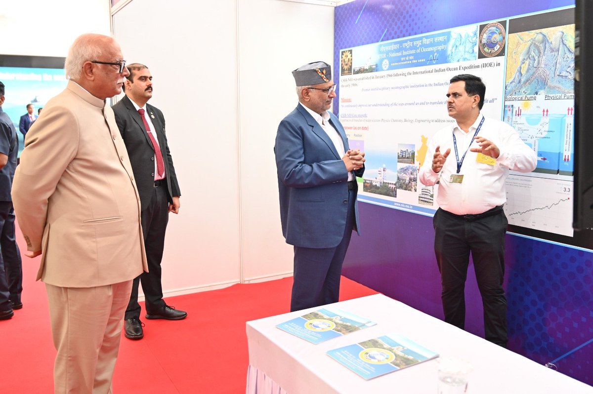 CSIRNIOGoa's tweet photo. The Hon’ble Vice President of India, Shri CP. Radhakrishnan  and Hon’ble Governor of Goa
Shri Pusapati Ashok Gajapathi Raju, visited the CSIR-National Institute of Oceanography research facilities and technologies on 30th May 2026. https://t.co/sMY8zree7s