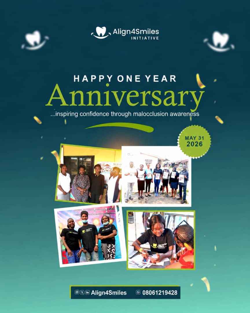 Align4Smiles's tweet photo. 1 year ago, Align4Smiles began reshaping the narrative on malocclusion—through community outreach &amp; oral health education. In 12 months, we’ve built awareness and prioritized healthy smiles. One year down, many lives to go. Thank you to all who supported, volunteered. https://t.co/mQVs7SsNAS