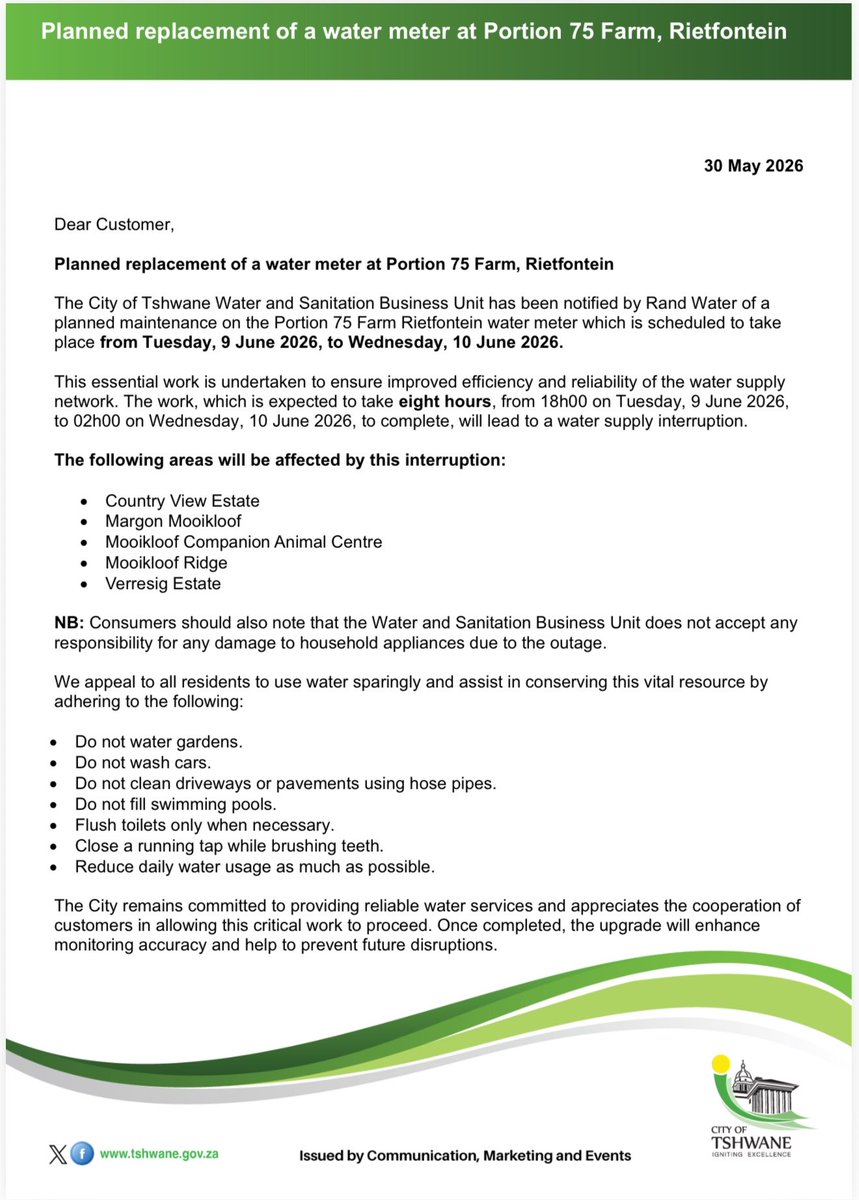 City of Tshwane tweet media