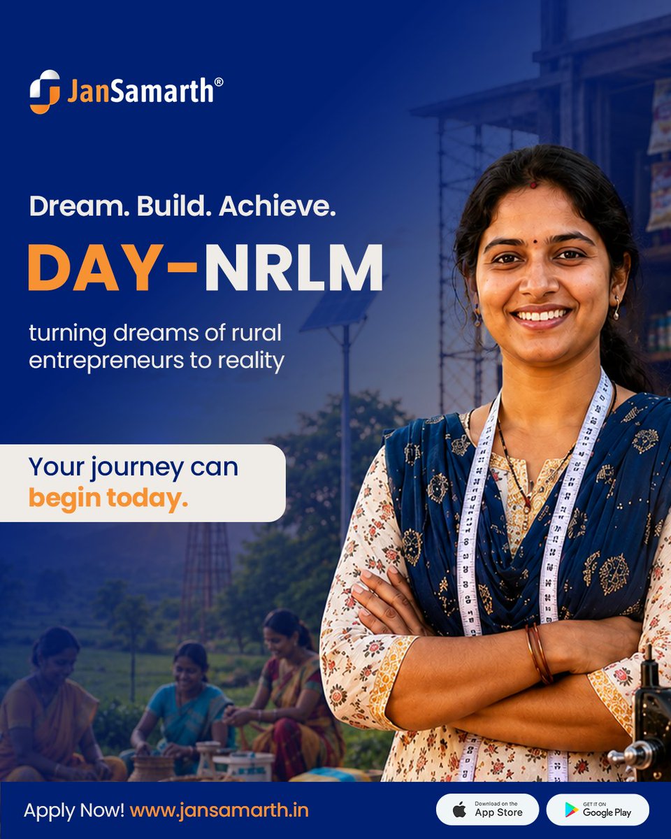 JanSamarth's tweet photo. Every successful business starts with a dream.
🌱 DAY-NRLM is helping rural entrepreneurs access opportunities, grow their businesses, and achieve financial independence.
👉 Apply Now: https://t.co/uLIPVugrVv
#JanSamarth #DAYNRLM #GovernmentSchemes #Loan #Finance #Banker #Bank https://t.co/6fZiMFeoPo