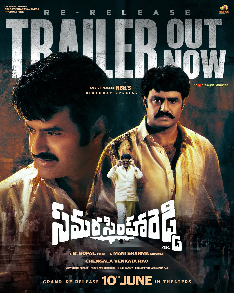 vinayvenkat6's tweet photo. Before elevations became a trend, there was Samarasimha Reddy 🦁🔥

Watch the roar of Rayalaseema’s MASS GOD ❤️‍🔥

@SSR4KMovie Re-release Trailer Out Now!
🔗 https://t.co/vn42SUENAy

#SamaraSimhaReddy Re-releasing on June 10th ❤️‍🔥

#NandamuriBalakrishna https://t.co/X1lSEuF2t6