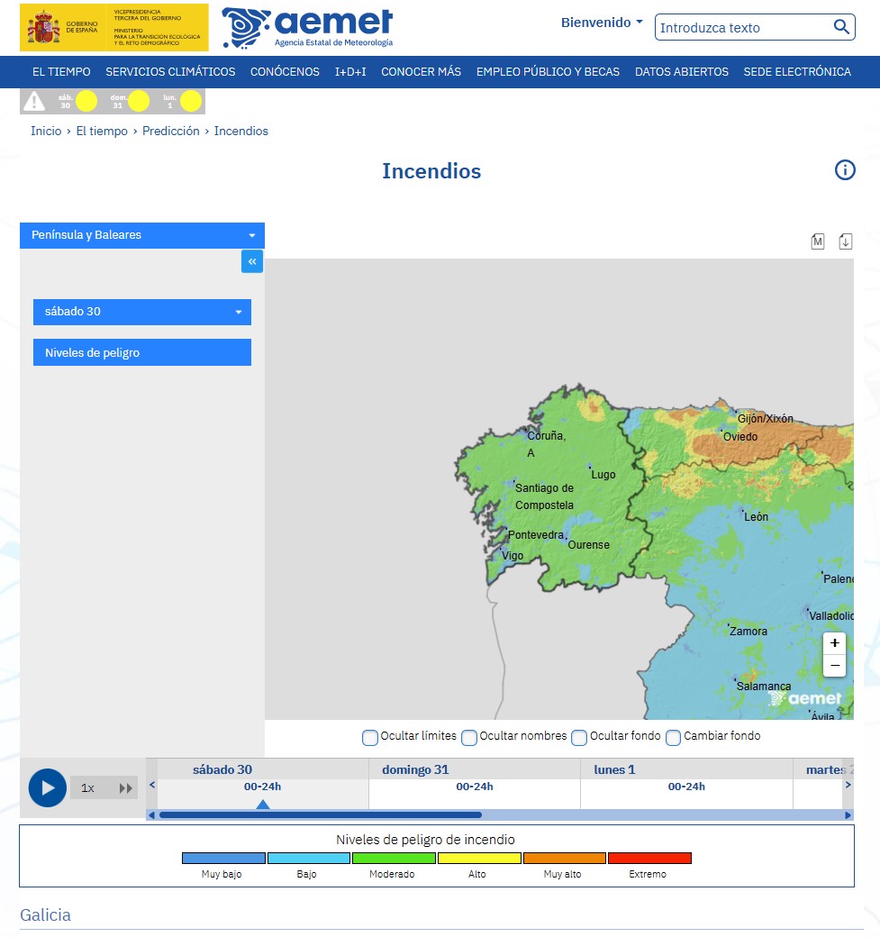 coetfg's tweet photo. 🔥A AEMET pon en marcha o novo índice de perigo de incendios forestais IPIF, que incorpora as variables meteorolóxicas fundamentais para prognosticar o perigo de incendios e engade novos parámetros de caracterización das condicións do territorio
https://t.co/Gf5mttrl76
#coetfoga https://t.co/o5JdyV9aNv