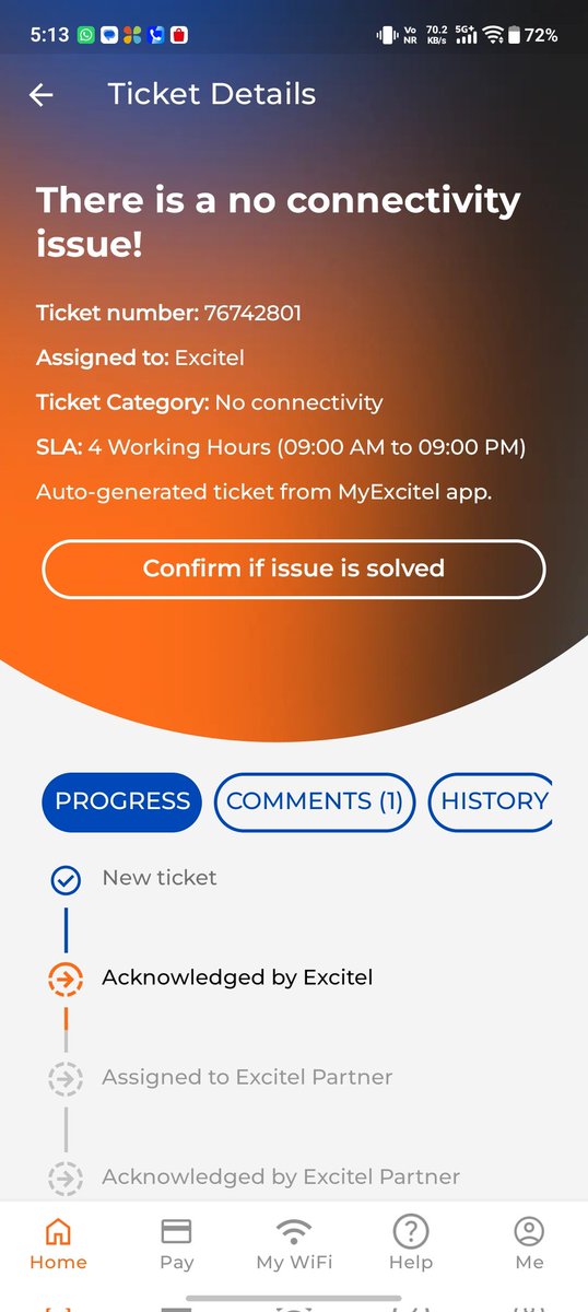 sonampatel47's tweet photo. Hi @excitel_rocks ,

The internet is not working since last night and opened a request already in the morning at 11 . No one picking phone or answering .. what's an update ? https://t.co/HNcfkRV6mz