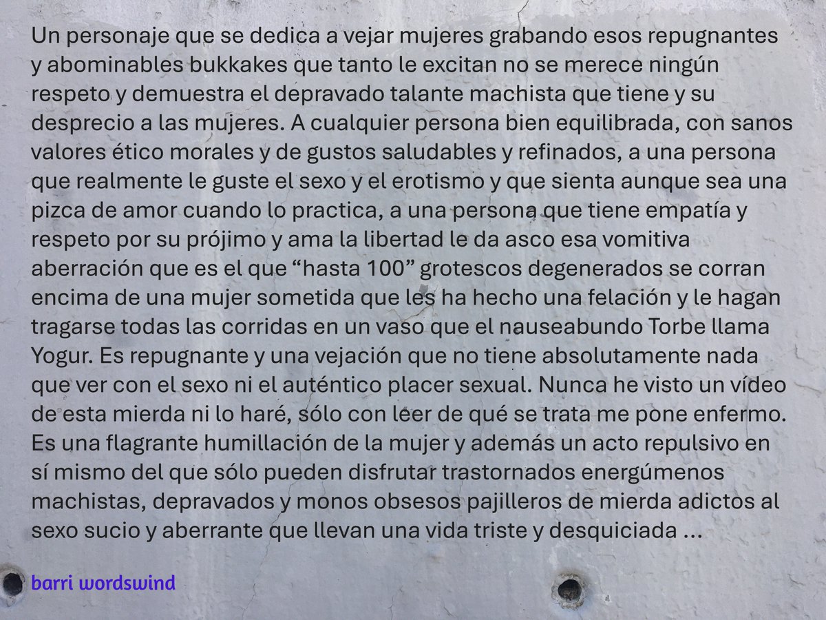 BarriWordswind's tweet photo. Reacción a la entrevista con el necio, sórdido y depravado Torbe en el podcast de youtube “El Olor del Miedo” el 2 de febrero de 2026

Léelo en https://t.co/TZRsb9XdXT https://t.co/U58d6NKDVd