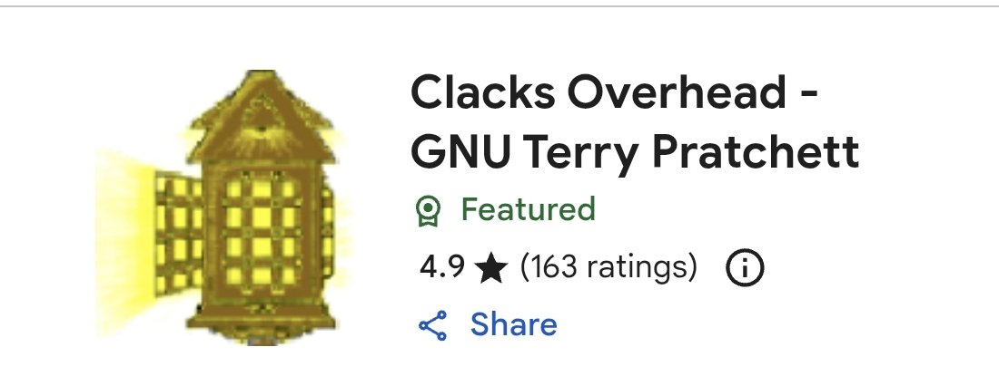 BCollasMath's tweet photo. With the X-Clacks-Overhead, certainly not!

Servers around the world secretly relay Pratchett signal

https://t.co/qlcmZtc4cf
Plugin: https://t.co/xs21F3Dc1f https://t.co/OXVqYYmcuU