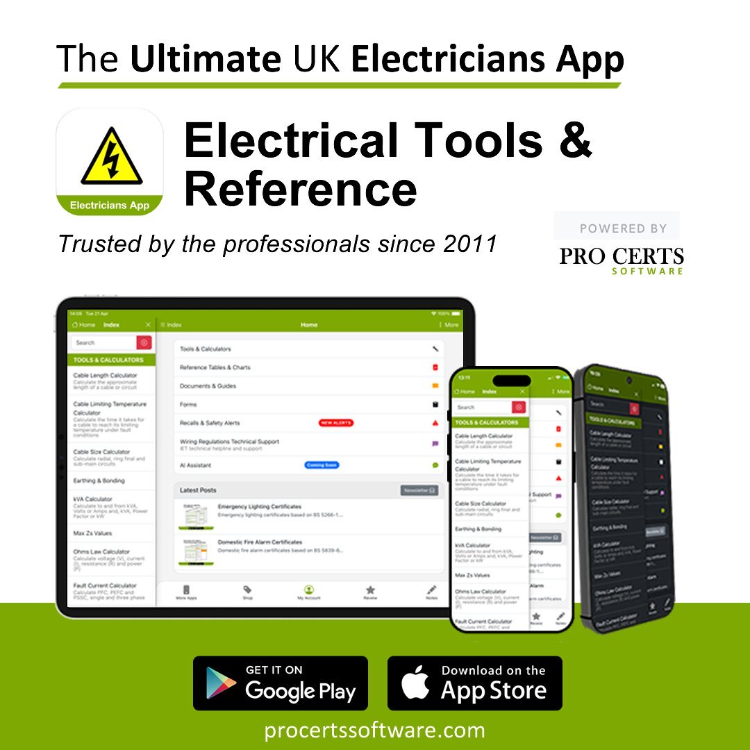 ProCerts's tweet photo. The ultimate electricians app - Trusted by professional electricians since 2011.
https://t.co/Cywtqy17rw https://t.co/afc5INqUKX