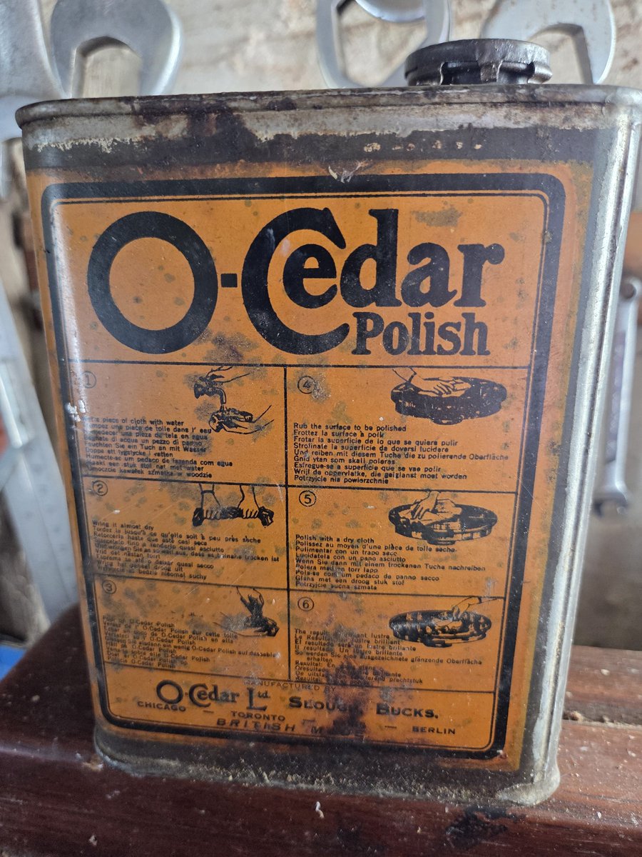 HelenR864's tweet photo. I may have the need to restore some vintage sheet linoleum on a floor and happened to spot this product on my Dad's shelf!  It's ancient but unopened and still sounds full of liquid, however I can't see what it contains, could it be dodgy? #RestoreReuseRecycle https://t.co/vKqHPi1p1s
