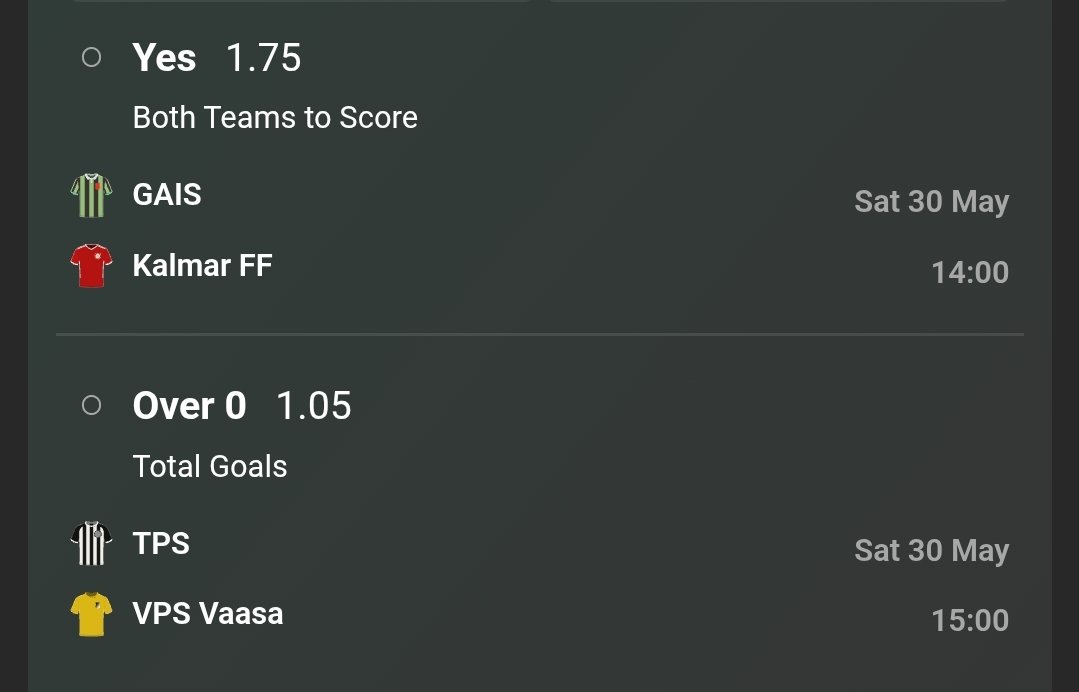 hsmtips's tweet photo. European double 🇪🇺
Odds 1.96 ⚽️
Odds 1.80 ⚽️ 
Odds 1.83 ⚽️ 

Finland single 🇫🇮
Odds 1.80 ⚽️ https://t.co/TE0vPAjLH9