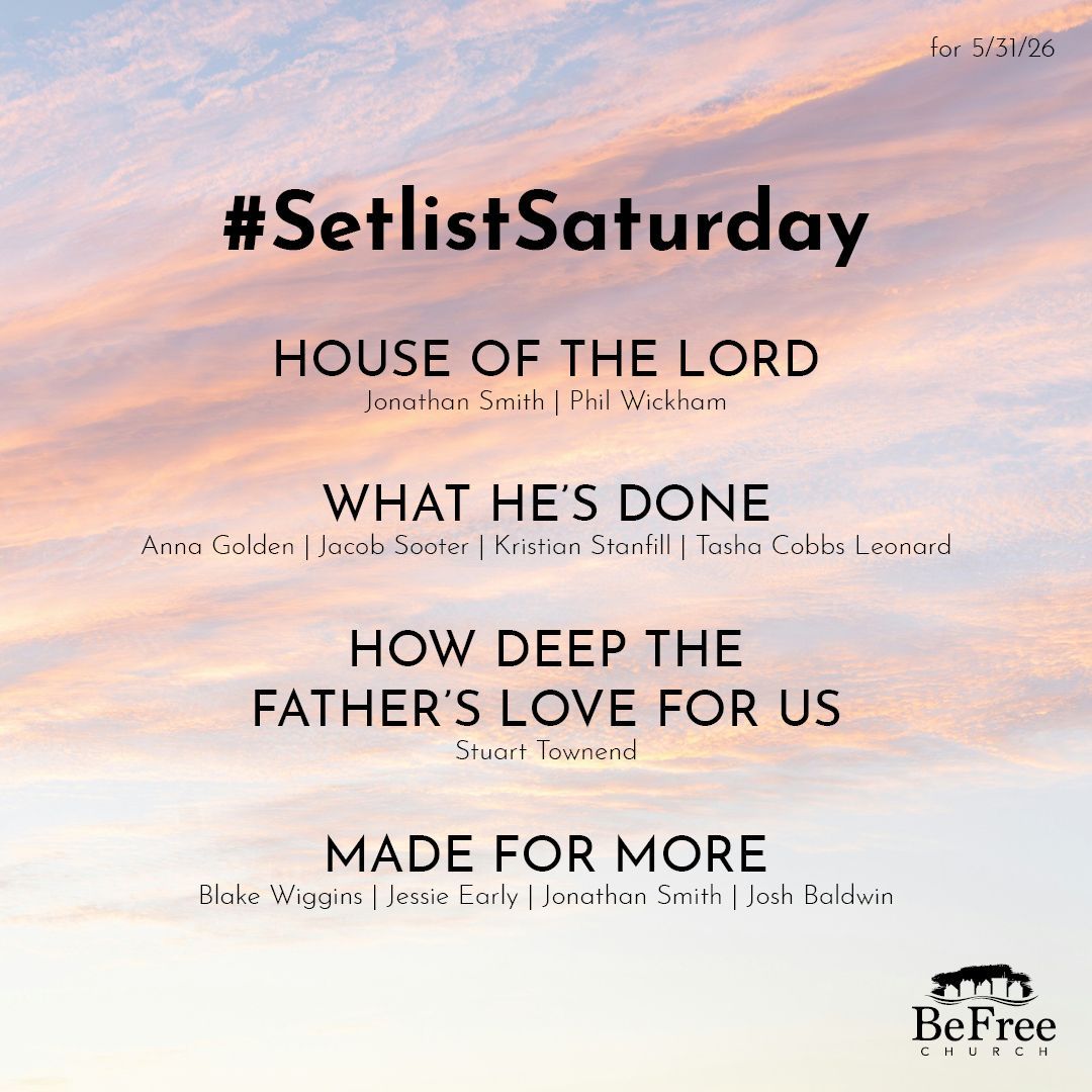 BeFreeChurch's tweet photo. #SetlistSaturday is here. Join us for worship tomorrow at 10am EDT.

In person at 118 Church St, Barrington, NH
Streaming at https://t.co/kRUj6v7m5I and on YouTube https://t.co/bFHkfX6pqB