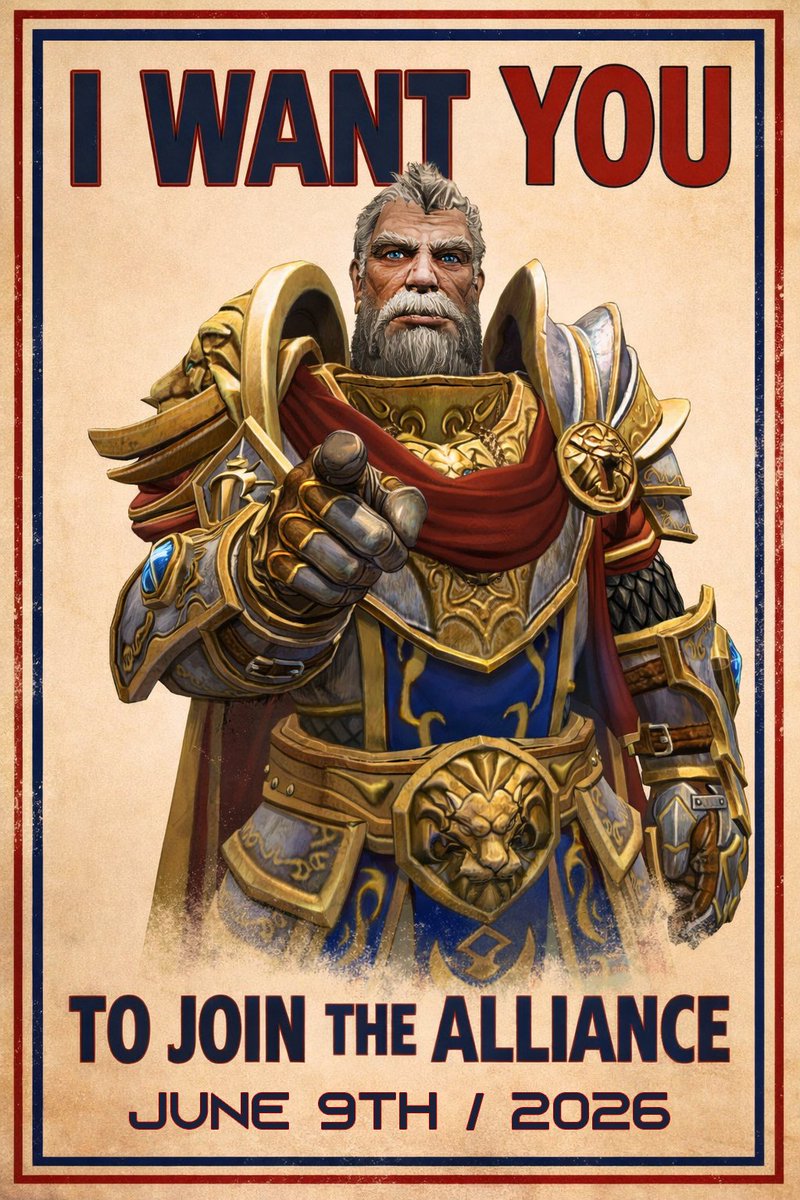 LoreCraftMod's tweet photo. Brave soldiers of the Alliance, sharpen your blades and buckle your straps. Lothar calls upon you: stand and defend your homes against the murderous Horde.  

Chronicles of the Second War - Rise of the Alliance: Act 1, Releases on June 9th | 2026 https://t.co/axxH8113wh
