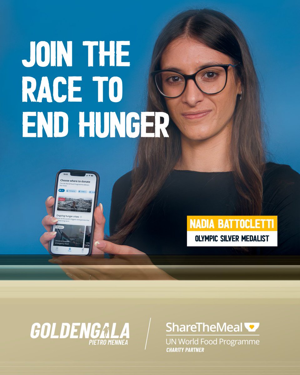 ShareTheMealorg's tweet photo. 🤝 @WFP has renewed its @atleticaitalia partnership! 

With #NadiaBattocletti, we’re running toward #ZeroHunger. Experience the excitement at @GoldenGalaDL! 🏅

Shared meals create a world where everyone can thrive. 💛

🏃🏽‍♀️‍➡️ Join the race to #endhunger at https://t.co/6im5eFWJ97 https://t.co/k53rlp3f1M