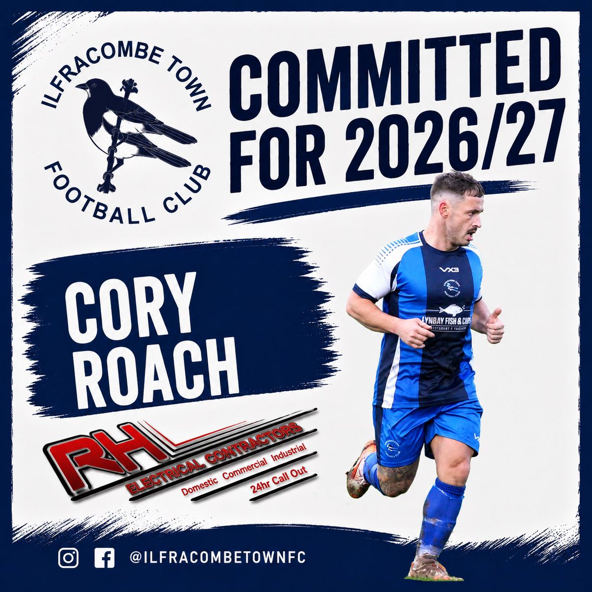 ilfcombeafc's tweet photo. Oba and JJ are in 👊 

Cory Roach and Jordan Jones are the latest to commit themselves to the Bluebirds for the 2026/27 season. 

Cory was outstanding on his return from a brief hiatus with Barnstaple Town whilst Jordan played a huge part in our second half the season form. https://t.co/QEZTeIqH64