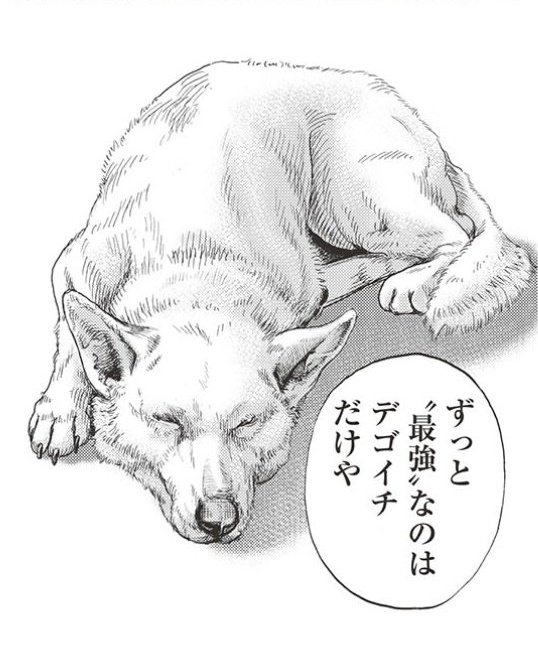 MNKS_Trainer's tweet photo. 結局、格闘技漫画なのに格闘家達がこのワンコに誰一人勝てず、作中最強のまま最終回で ↓ の台詞と共に龍継本編が終わったんだよね
すごくない？ https://t.co/TFa7rseiC1