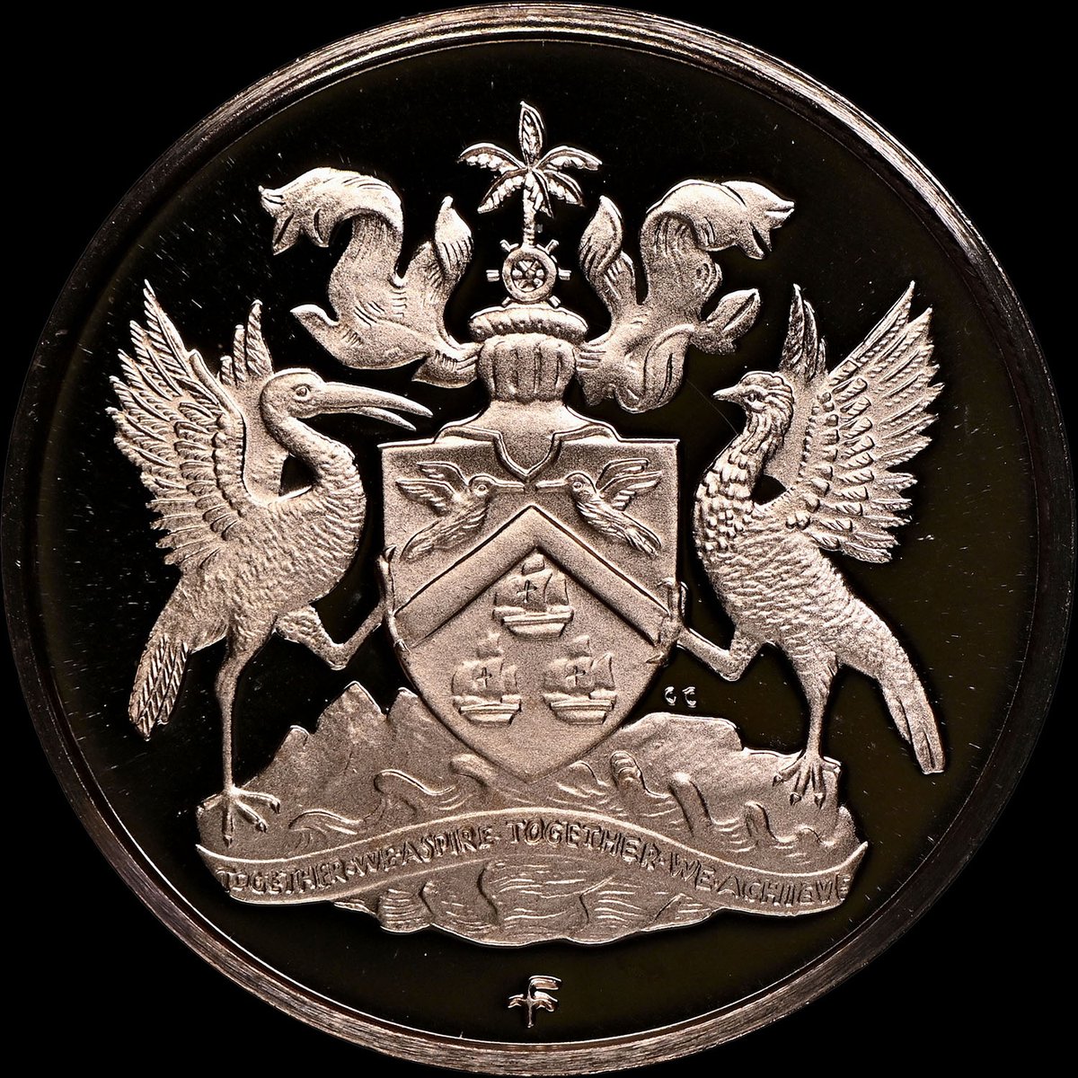 NGCcoin's tweet photo. Coin of the Day: For Indian Arrival Day in Trinidad and Tobago, here is a 1973 Cent that includes the Caribbean nation’s motto: “Together we aspire, together we achieve.” Learn more about this coin in the NGC World Coin Price Guide: https://t.co/SG14pOdyos https://t.co/nnE0MwlX6J