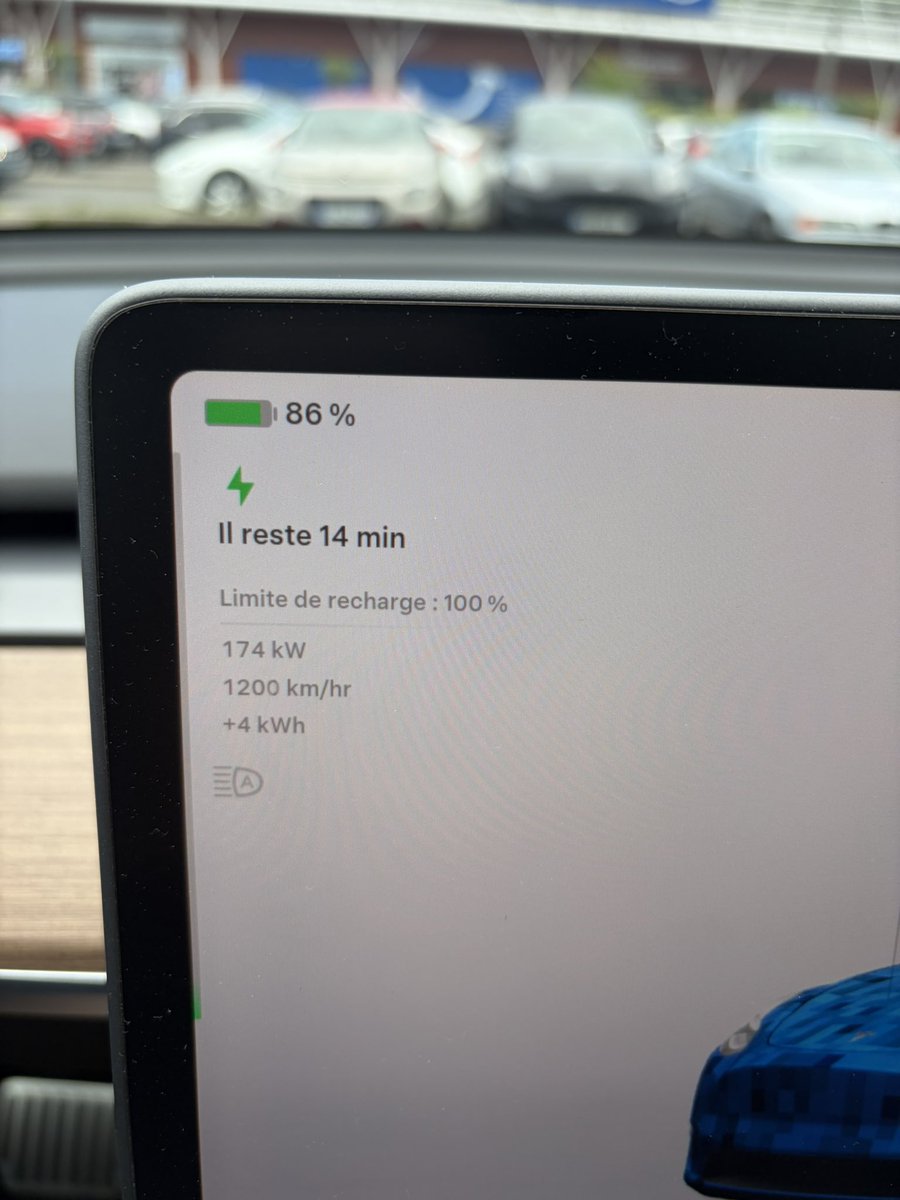ifranz67's tweet photo. Toujours 174 kw à 85 % batterie ! Vive LFP ^^ https://t.co/XdVtTMsJjH