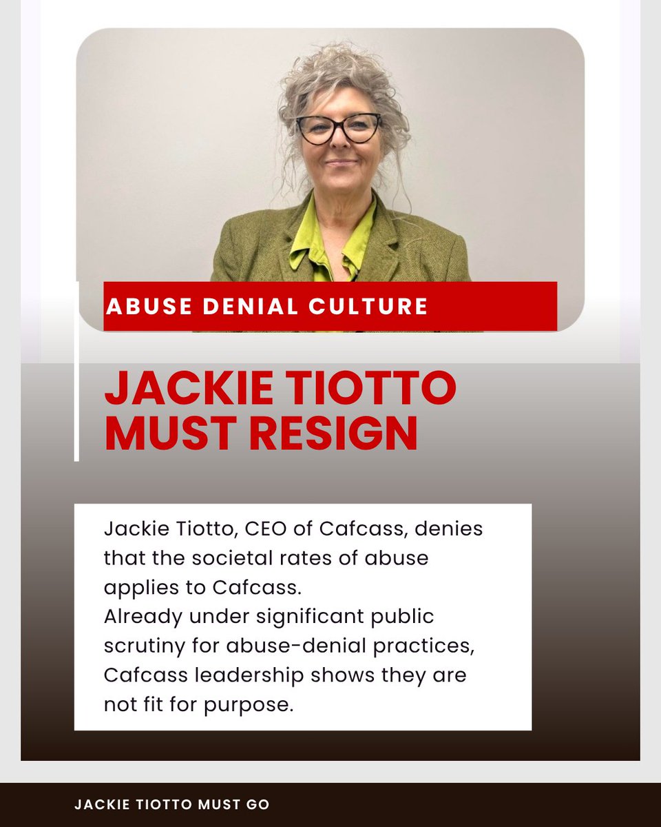 NataliePage's tweet photo. @MyCafcass Cafcass leadership has a long pattern of encouraging abuse-denial practices which mistreated abuse victims terribly.
Her legacy includes an absolute pasting in various gov't reports for awful practices.
Now she denies any possibility that a social worker might be a domestic abuser.
The public do not deserve an abuse-denier at the helm of a critical children's safeguarding organisation.
Tiotto's gotta go