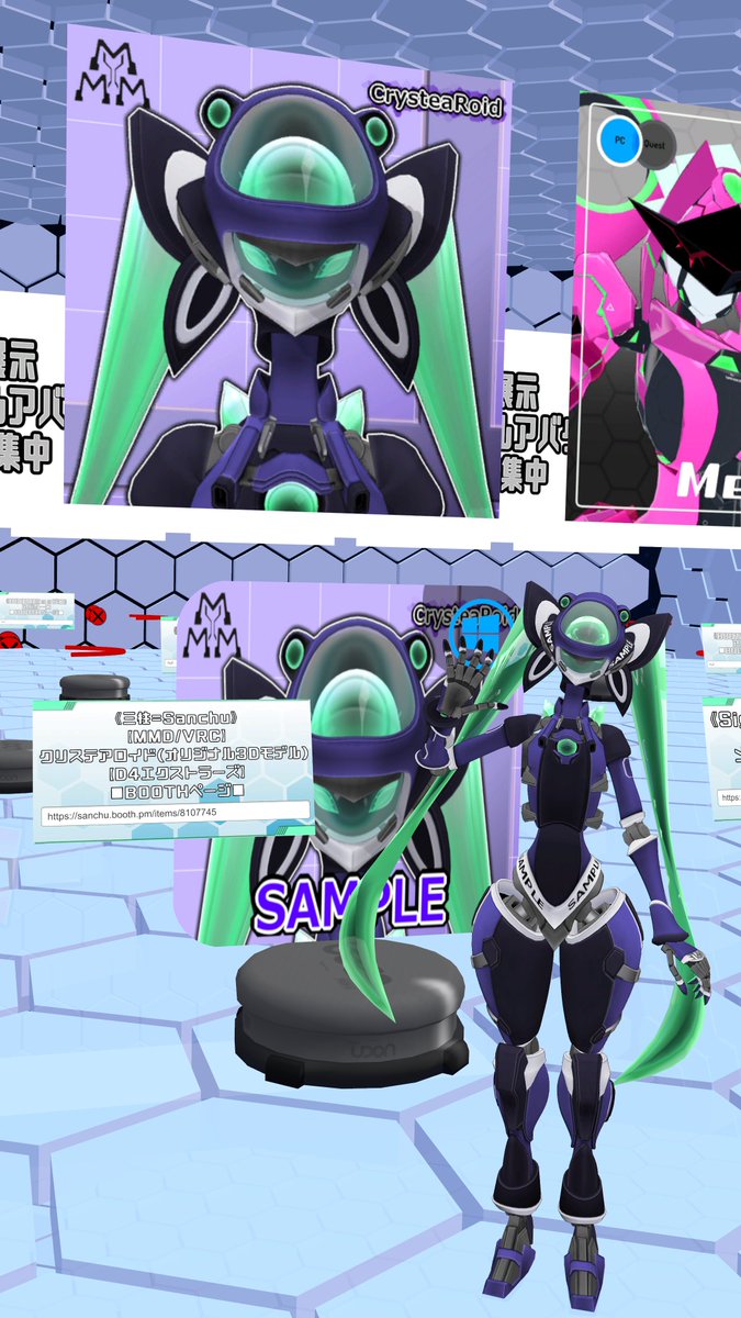 TAD_exe_VRC's tweet photo. Worldではロボっ娘アバター製作者有志の方々から提供して頂いたサンプルアバターも多数展示させて頂いております。
こちらに関しては随時サンプルアバター提供者を募集しておりますので、
興味がございましたらご連絡頂けたら幸いです。
#VRChat
#VRCロボっ娘アバター集会 https://t.co/2LTq7Sv2bD