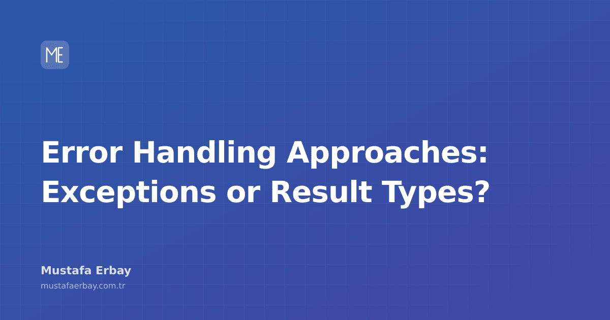 merbay86's tweet photo. "20 yrs of coding wars: Exceptions or Result Types? Which one wins the error handling battle?"

#ErrorHandling #Exceptions #ResultTypes #SoftwareArchitecture

https://t.co/Kx2ordZwQi https://t.co/vfczG3EKSc