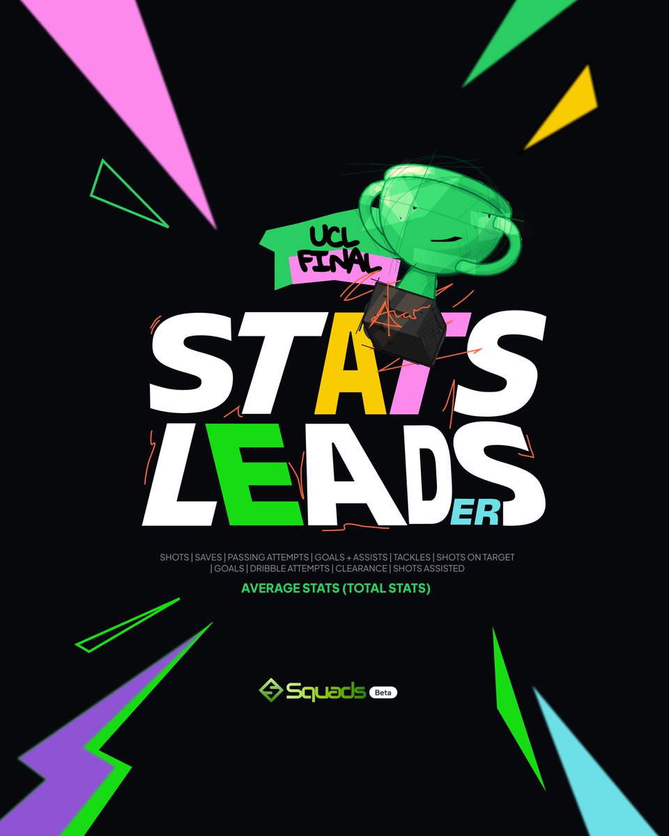 SquadsDFS's tweet photo. 90 minutes. 
10 key stats. 
The UCL Final starts here. ⚡⚽ 

#StatsLeaders
#UCL https://t.co/SSmhlHccYP