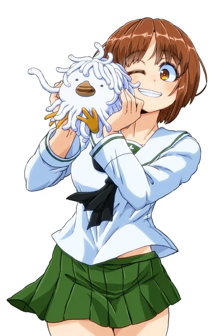 西住みほさんとアライッペさん描きました! ごはんと食べるなら生より釜揚げの方が好きなタイプです。単品として食べるなら生しらすなんですけど。