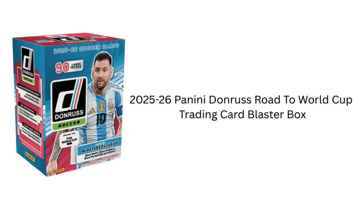 FastBreakCards's tweet photo. 2025-26 Panini Donruss Road To World Cup Trading Card Blaster Box #ad 

$24.99

Have you seen the Kaboom! Prices?!?!

https://t.co/Lgvcda498q https://t.co/R5S089Vty9