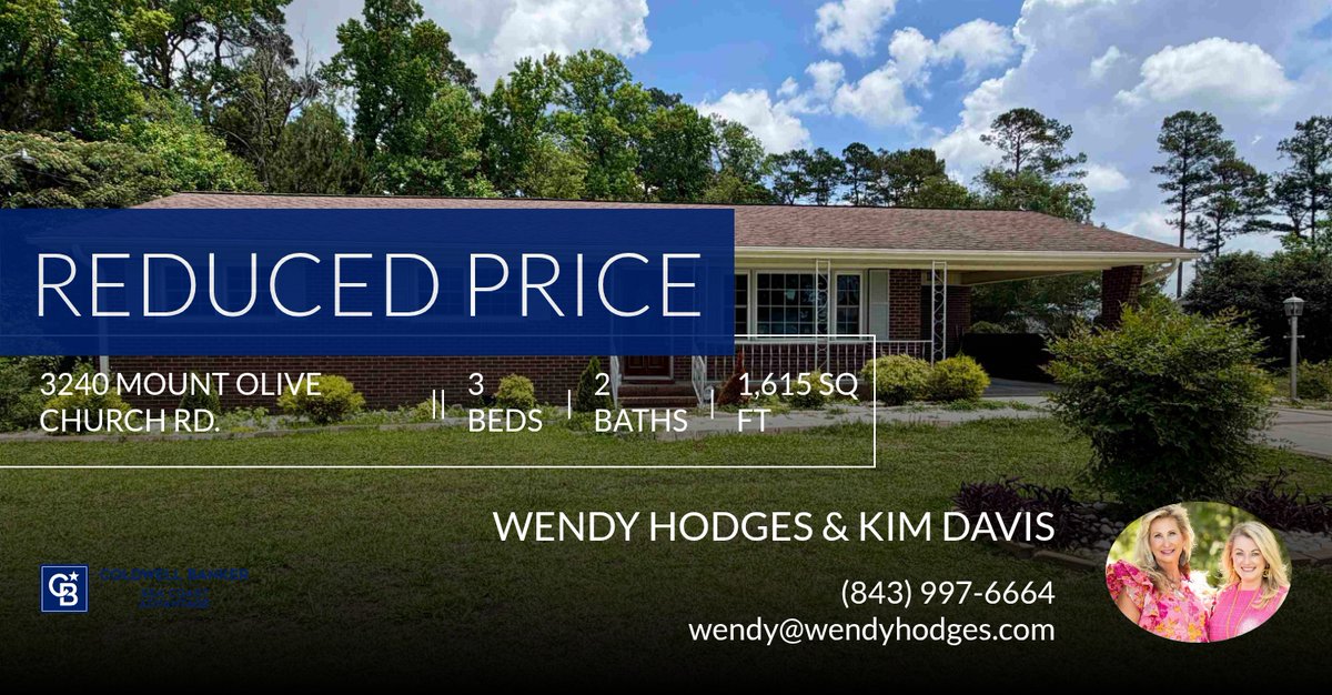 mbtoday's tweet photo. 📍 Reduced Price 📍 This recently reduced home at 3240 Mount Olive Church Rd. in Loris won't last long, so, don't wait to set up a showing! Reach out here or at (843) 997-6664 for more information! https://t.co/OK79ZqeXwR https://t.co/llig8SMO55