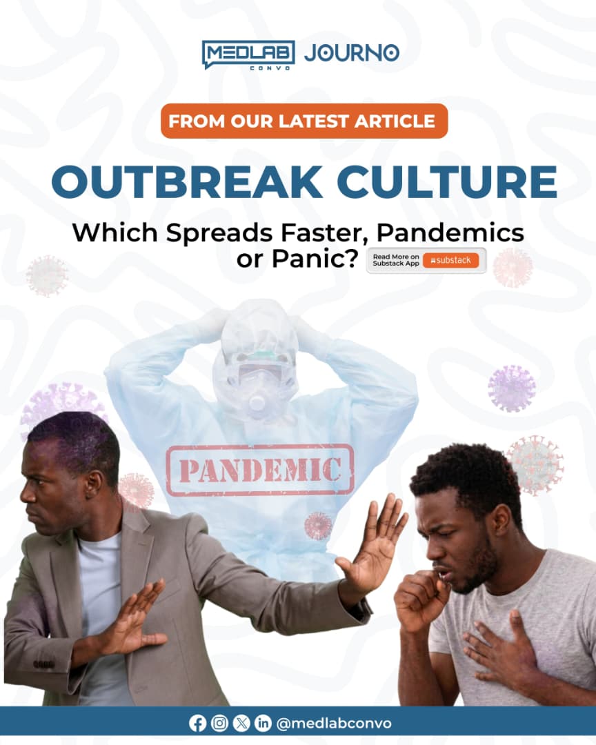 Medlabconvo's tweet photo. Outbreaks don't just spread viruses.

They spread fear. Rumours. Panic.
And sometimes... misinformation travels faster than the disease itself.

Think that's an exaggeration?

Open thread 🧵...

1/7
#LetsTalkMedLab https://t.co/w2S2eaPIdS