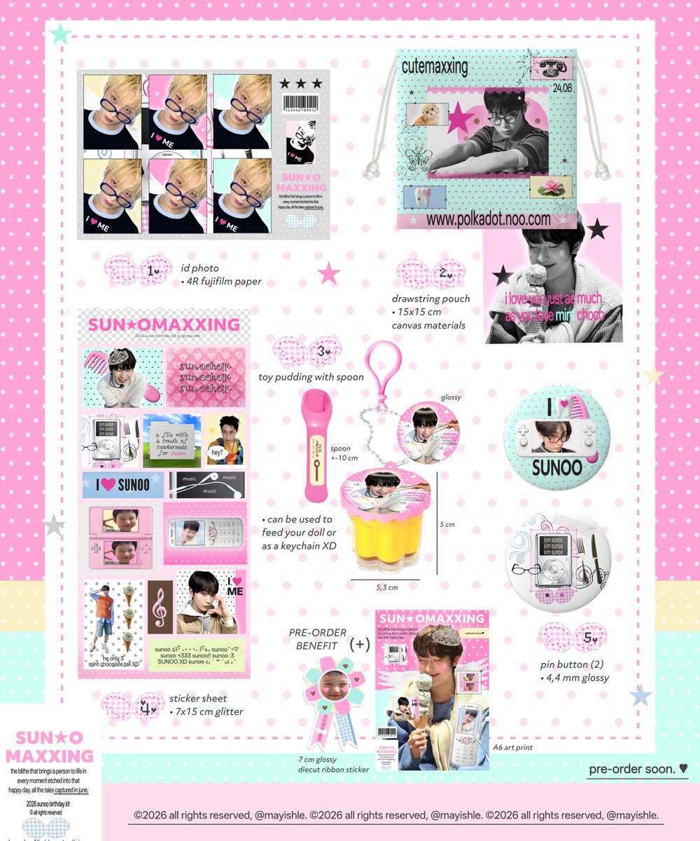 mayishle's tweet photo. ★ interest check! 🧼🍴🎀🪽 

helloo engenes, i plan to open this sunoo birthday kit and ofc i have special freebiess. leave your @ if you're interested yaaa, i'll tag you when pre-orders open and when i drop the freebies link. rt &amp; likes is highly appreciated anw, thank you! <3 https://t.co/v1Q1DnpUqw