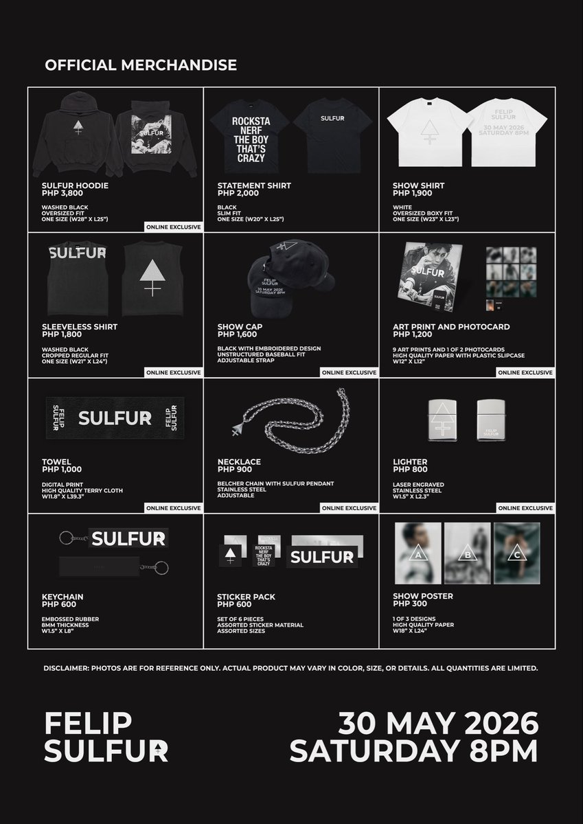 soundbreakid's tweet photo. DP (IDR):
Sulfur Hoodie 1.300K
Statement Shirt 710K
Show Shirt 680K
Sleeveless shirt 650K
Show cap 585K
Art print pc 460K
Towel 395K
Necklace 365K

Note:
-Harga belum termasuk biaya kirim&amp;pajak (akan  diinfokan setelah barang sampai Indonesia)
-Untuk tanya-tanya, silakan DM 😉 https://t.co/h8YwYMgLTE