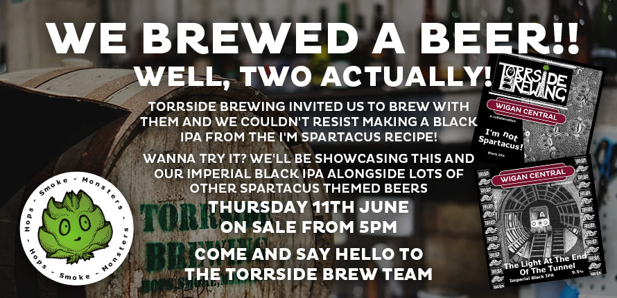 wigancentral's tweet photo. 🍻 We brewed a beer... actually TWO! 🍻

Teaming up with Torrside Brewing to bring a little Spartacus magic to the brewhouse. Come down from 5pm on Thursday 11th June, try our Black IPA and Imperial Black IPA, and meet the Torrside team!

#CraftBeer #BlackIPA #Spartacus #Wigan https://t.co/YsJyeSN2lu