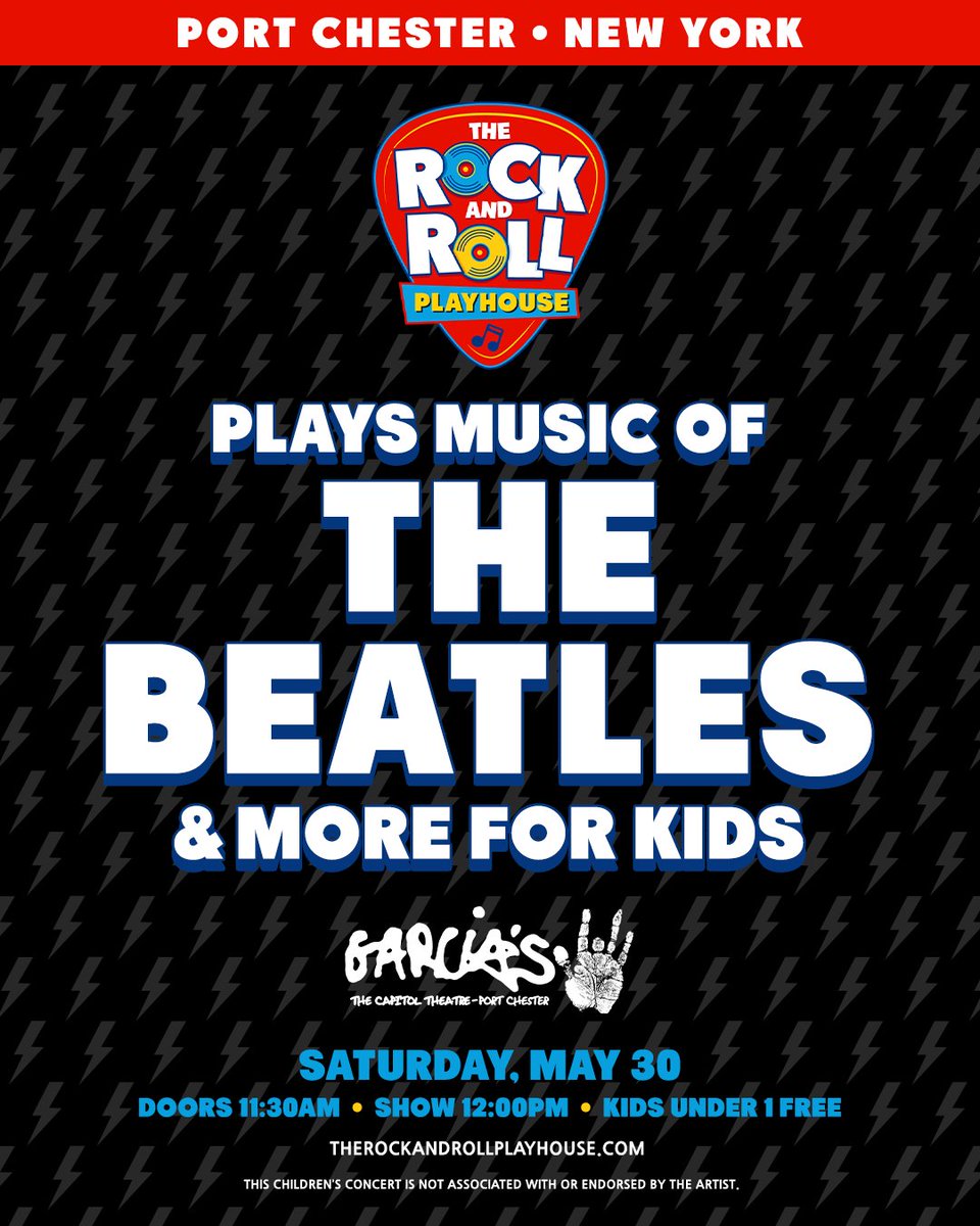 GarciasAtTheCap's tweet photo. 🇬🇧 TODAY! 🇬🇧 Get back to Garcia's for an afternoon of Beatles tunes for kids with The Rock and Roll Playhouse! Grab tickets now-->> https://t.co/BCgXBoez5V
Doors: 11:30AM // Show: 12:00PM https://t.co/MswtKzWeuN