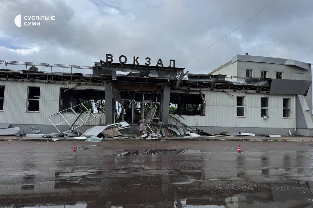 Frialum's tweet photo. Russians destroyed a train station in the city of Shostka (not that far from my hometown) and damaged, yeah, you got it right, another school and kindergarten.

The sad part is those war crimes are not even getting into news anymore. Which means people won’t be able to feel the scale and the sense of urgency.