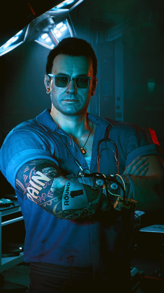 AltCunningham0's tweet photo. #cyberpunk2077 #viktorvektor #ripperdoc #cyberpunk #CP2077 #virtualphotography #cyberpunk2077photography https://t.co/SDS1do8RZo