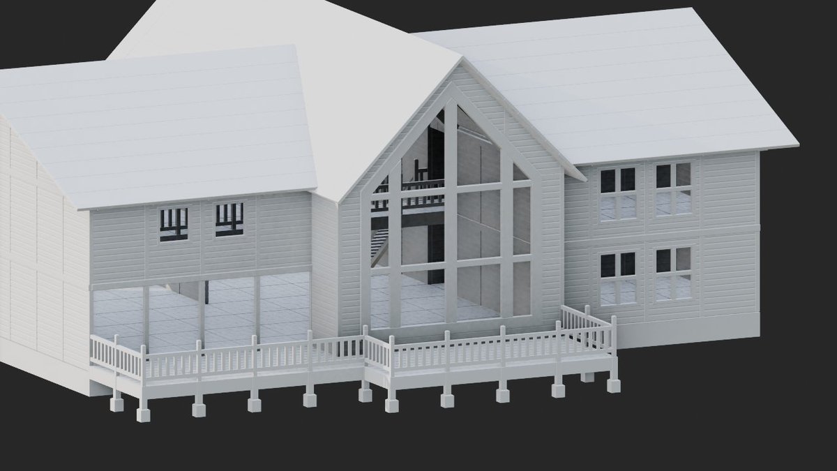 Akhilow3113's tweet photo. 新しいVRChatワールドの制作記録。  (期日：6/24)    

7日目       
・大窓の追加。

方向性は固まってきたので、数日で細かいところ調整して外観を終わらせたい。

#b3d https://t.co/RUZRPNMzxn