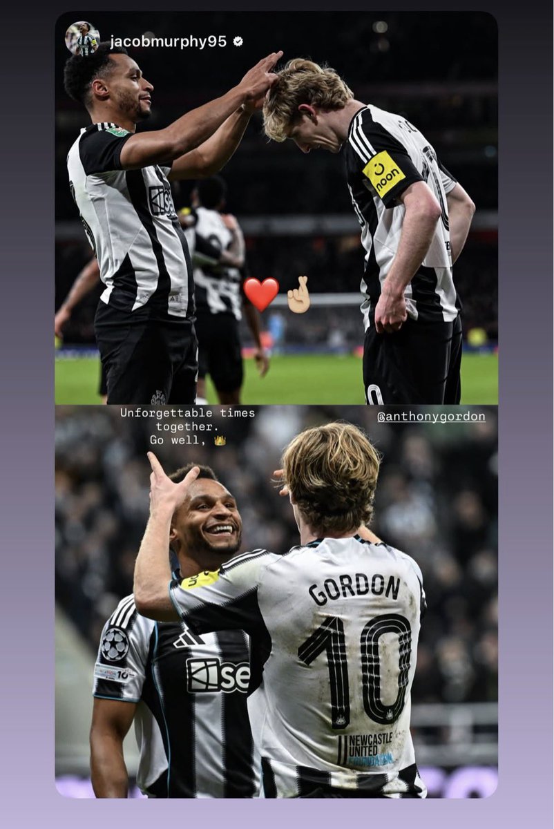 NUFCBlogcouk's tweet photo. 👋  Newcastle players react to Anthony Gordon’s exit 

“𝑮𝒐𝒊𝒏𝒈 𝒕𝒐 𝒃𝒆 𝒂 𝒃𝒊𝒈 𝒎𝒊𝒔𝒔 🖤🤍”

#NUFC #FCBarcelona https://t.co/aGZI9u8Ck0