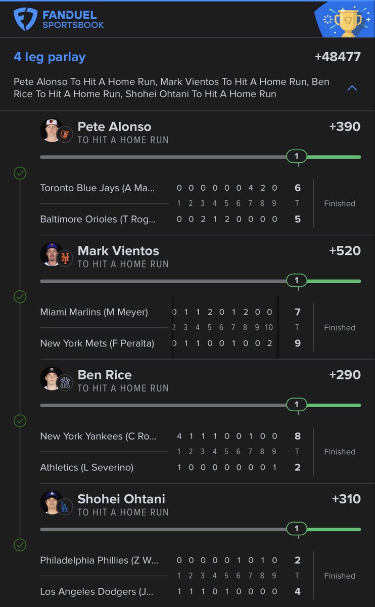 LeptoSoftware's tweet photo. Three slips go through from last night, so close on some super lotto slips😮‍💨✅✅✅

#homerun #parlay #sportsbetting #Gambling𝕏 https://t.co/SlA7jiedQN