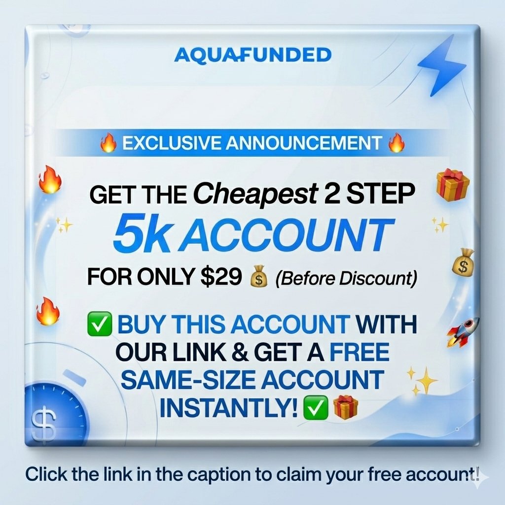 introvertfxtrad's tweet photo. @AquaFunded 🚨 **AQUAFUNDED  DEAL!** 🚨
Get the *Cheapest 2-STEP 5k Account* for just **$29** (before discount)! 📉💥
Buy ANY account size using our link &amp; get a **FREE Double-size account INSTANTLY!** 🎁✨
Double your funding 🚀
👇 Claim yours now!
🔗 https://t.co/yzuafOFNZd https://t.co/hVJc1R2wZW