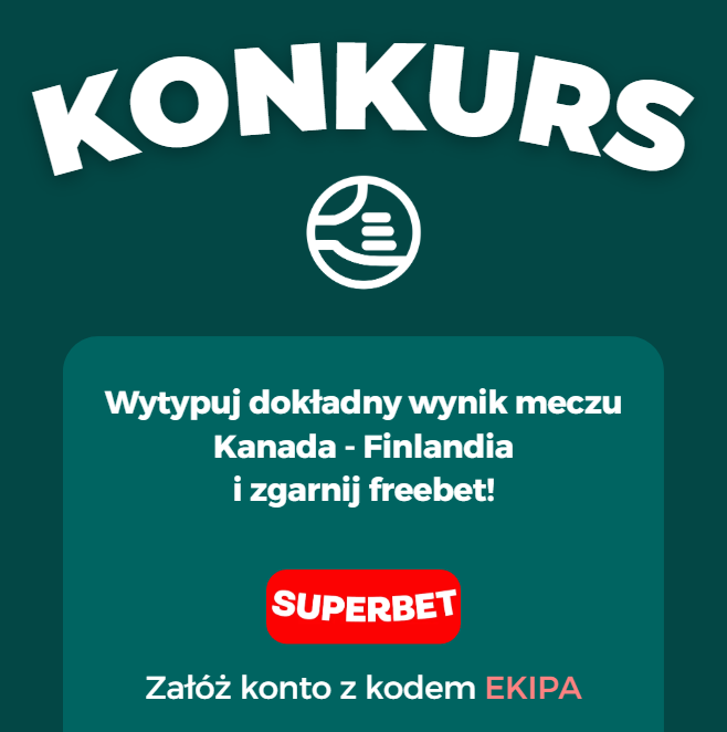 turboM_betekipa's tweet photo. Wieczorem w drugim starciu półfinałowym Kanada zmierzy się z Finlandią
Zapowiada się naprawdę dobry mecz, dlatego pora na #Konkurs 

Co trzeba zrobić?

▶️Zaobserwuj ten profil oraz zostaw serduszko❤️
▶️Podaj dalej ten post (rt)
▶️Wytypuj dokładny wynik starcia Kanada - Finlandia (typy liczymy bez dogrywki - remisy również wchodzą w grę)
▶️Do zgarnięcia 2x50 zł u bukmachera superbet!
🕘Czas do 30.05.2026 20:20

Powodzenia!