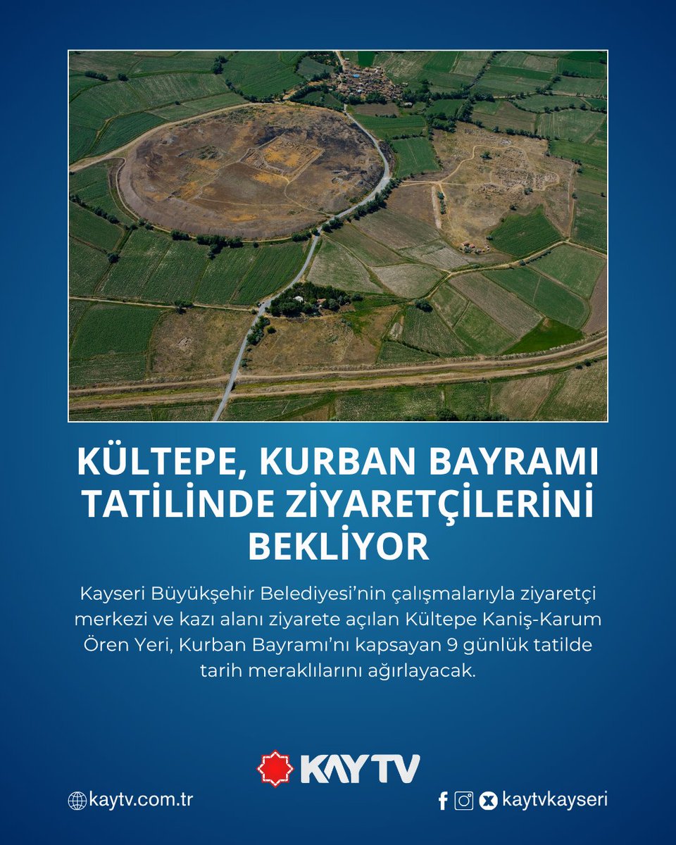 kaytvkayseri's tweet photo. Kayseri Büyükşehir Belediyesi’nin çalışmalarıyla ziyaretçi merkezi ve kazı alanı ziyarete açılan Kültepe Kaniş-Karum Ören Yeri, Kurban Bayramı’nı kapsayan 9 günlük tatilde tarih meraklılarını ağırlayacak.
#kayseri #kaytv #kültepe #bayram #tatil #ziyaretçi https://t.co/2UA9Otapbq