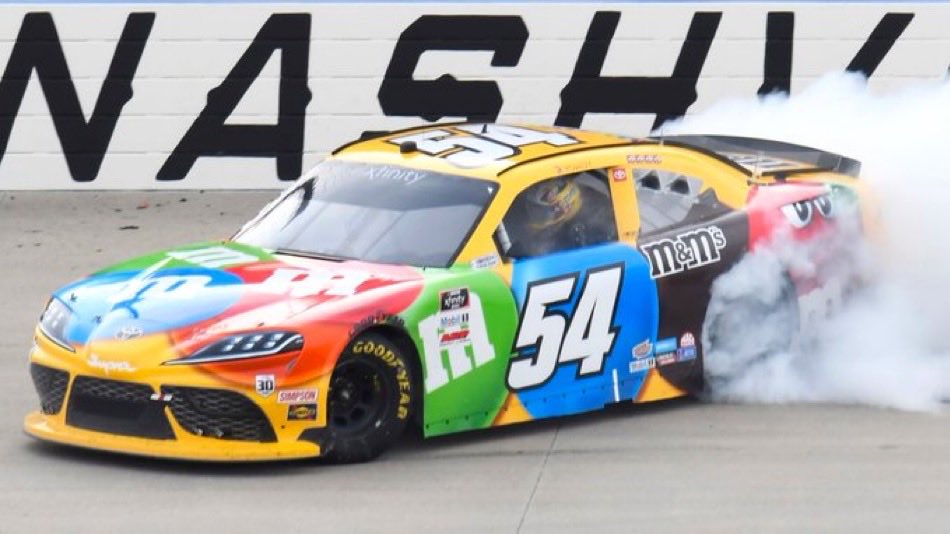 LegendsNascar's tweet photo. Kyle Busch won his 100th career Xfinity (@NASCAROReillyAP) series race five years ago at Nashville.

#Rowdy 🏁 #RIP https://t.co/g7DFp4Wj9i