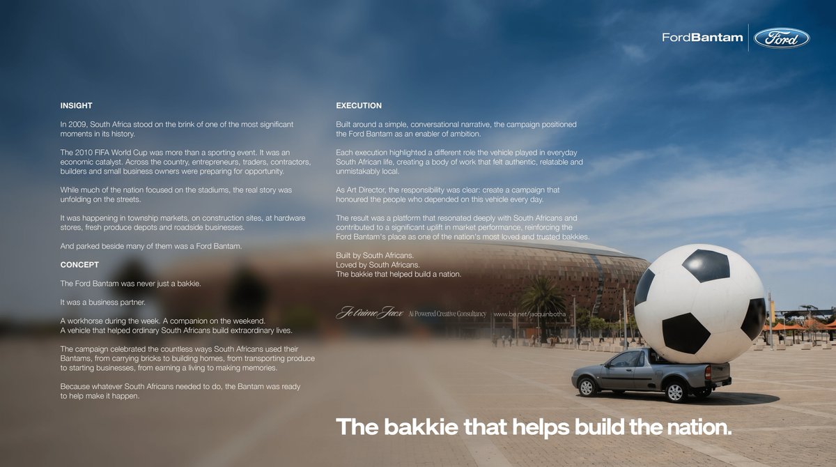 JaixOnx's tweet photo. Check out new work on my @Behance profile: "Ford Bantam" Pre World Cup 2010, South Africa @Ford campaign https://t.co/sWW3rUU53R https://t.co/CFIoDCvgLB