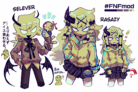 E_8IKARI's tweet photo. #イラスト #fnfmod
絵チャで描いたSelever&amp;Rasazy。初描き・配色は適当。 https://t.co/duQ3ATohcp