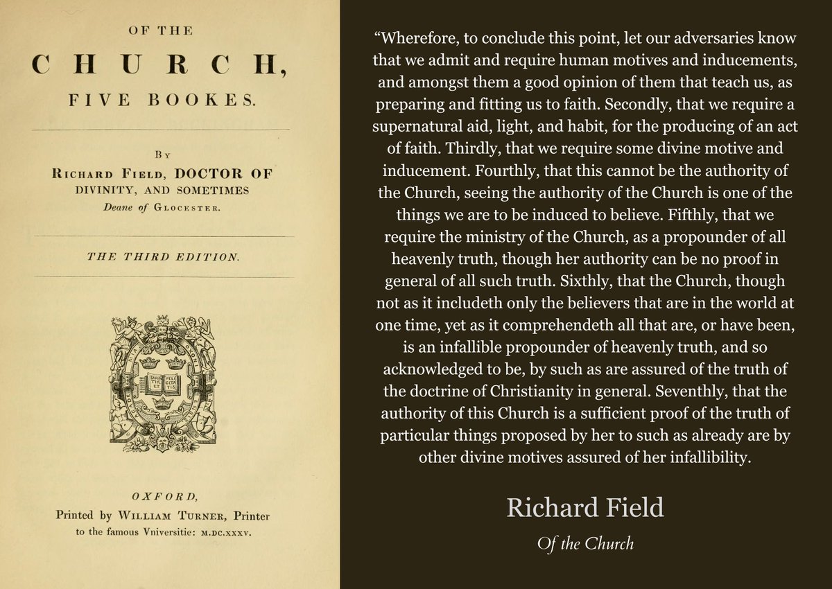 anglochog's tweet photo. Richard Field on the motive of faith and the Church of all ages as an infallible propounder of heavenly truth. https://t.co/GntnOfPMr0