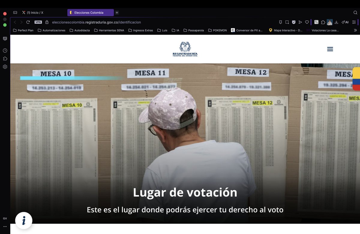 soyraiga's tweet photo. Intento consultar mi puesto de votación desde Colombia y la página no carga. Activo una VPN desde otro país y funciona al instante. Qué extraño que esto pase justo antes de las elecciones. ¿Alguien más está teniendo el mismo problema?
#EleccionesColombia https://t.co/nYESlYB3V2