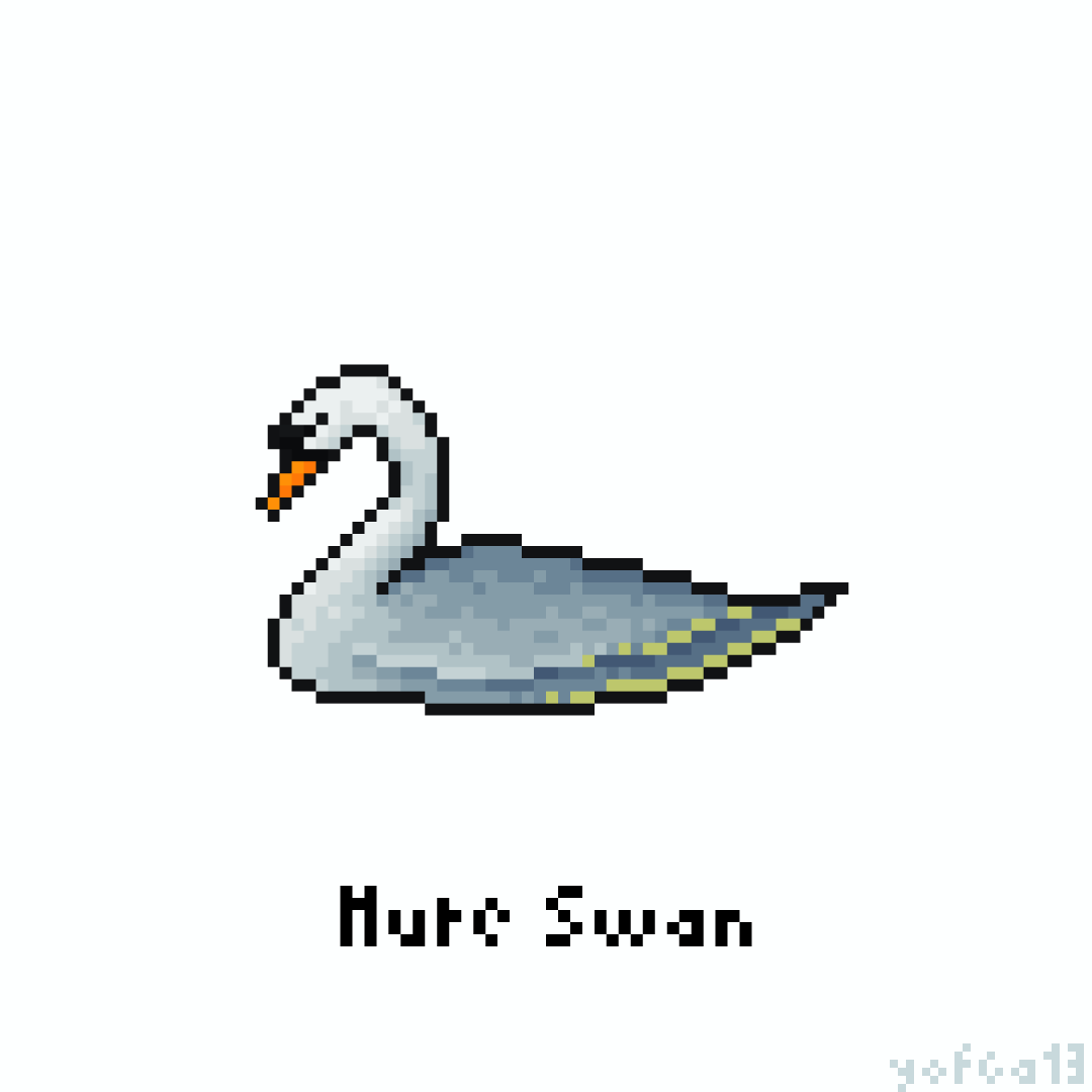 yofca13's tweet photo. コブハクチョウ / Mute Swan

#pixelart #ドット絵 https://t.co/EyOOhND2BQ