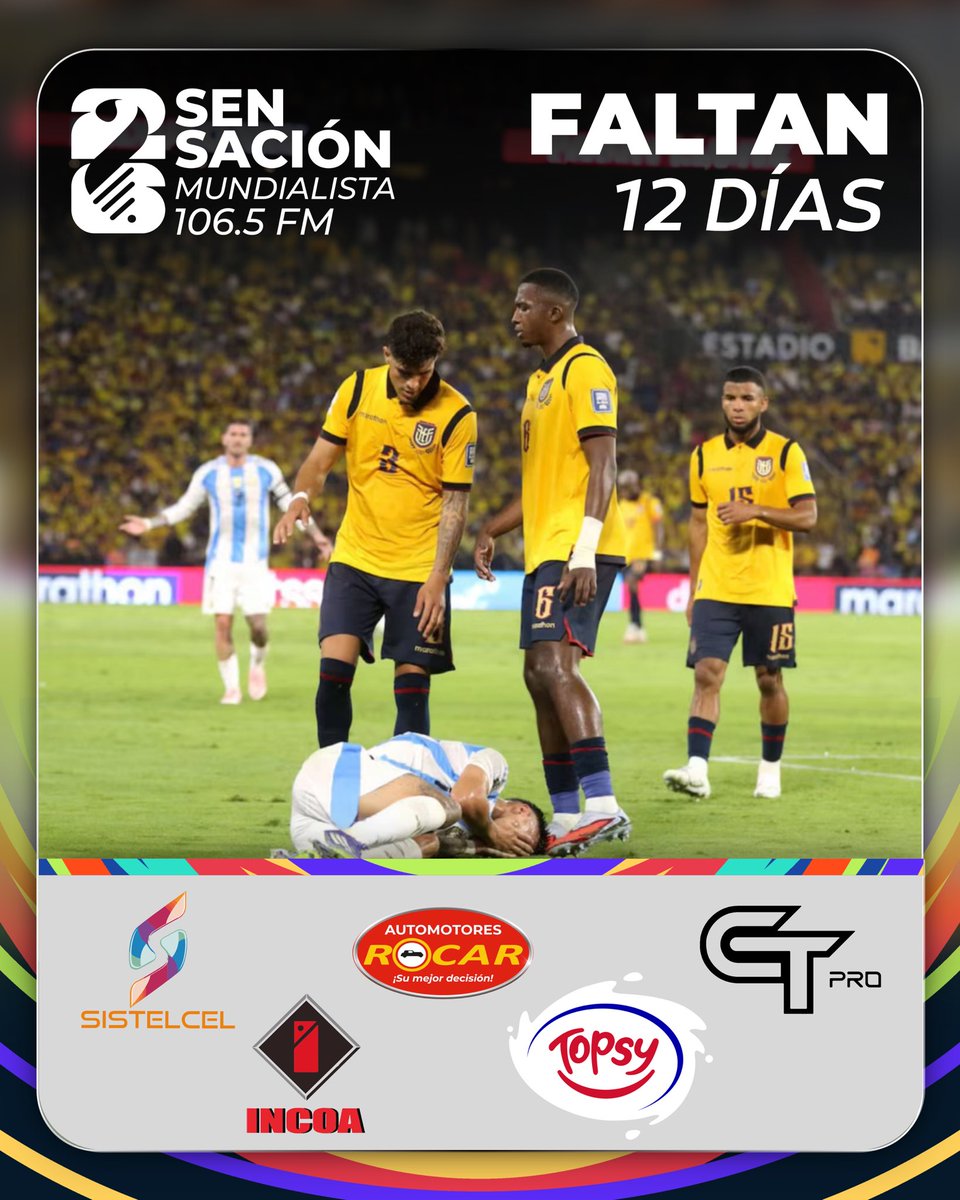 Radio1065FM's tweet photo. A tan solo doce días del #Mundial 🇲🇽🇺🇸🇨🇦 2026 tendremos a dos ecuatorianos disputando una final de Champions 🏆

📌 Willian Pacho y Piero Hincapié jugarán su segundo mundial, consolidados como dos de los mejores centrales del mundo. 

🤔 ¿Cómo les irá en la Copa del Mundo? https://t.co/uaUCqLbJkk