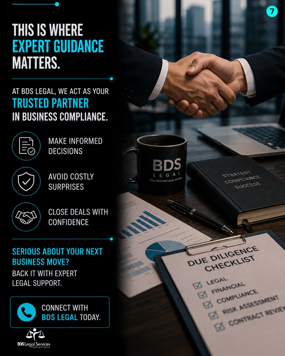 bdslegalserv's tweet photo. Thinking of buying or selling a business?

Hidden liabilities, unpaid taxes, legal disputes, and compliance issues can turn a good deal into a costly mistake.

Due Diligence helps you identify risks before you sign.

📞 1800 890 2172
🌐 https://t.co/9qdqQGbzCB https://t.co/31BqPo5UHq