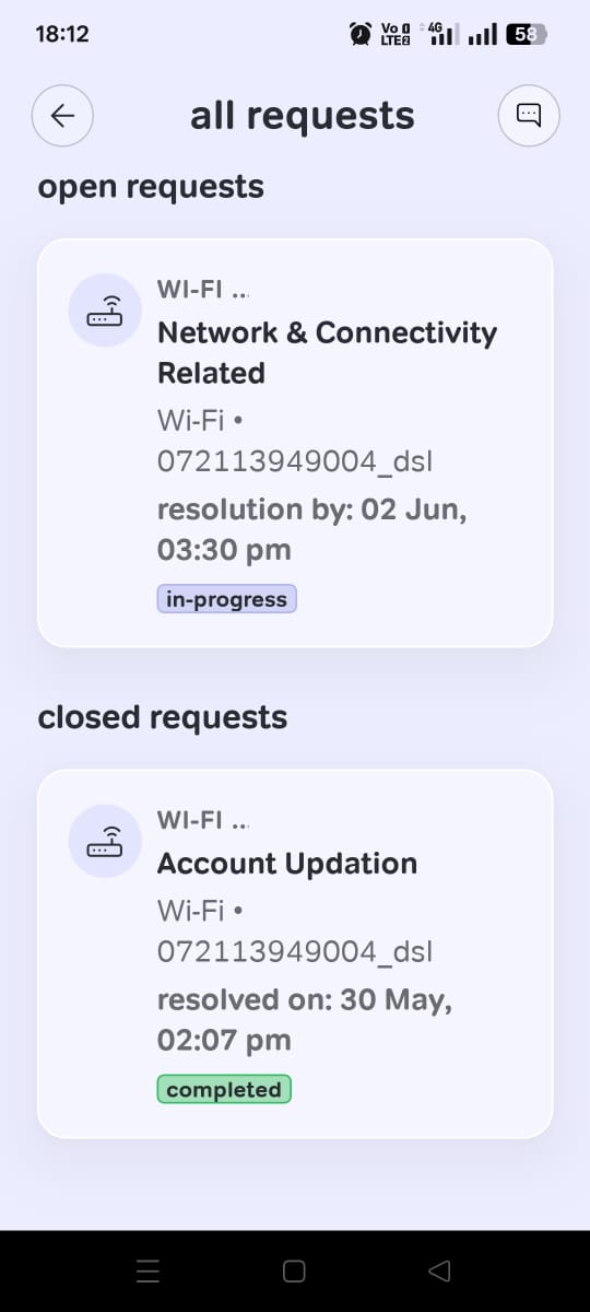 dudhabawar46702's tweet photo. @airtelindia My Airtel Fiber (072113949004_dsl) is down for 3+ days.

Complaint closed without resolution and a new one created. No technician visit, no fix.

Please resolve urgently.

#AirtelFiber https://t.co/VvGUXtucrH