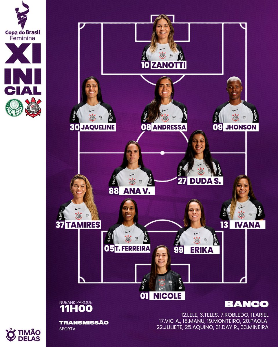 TimaoDelas's tweet photo. E LÁ VEM AS BRABAS DO TODO PODEROSO TIMÃO, FIEL!

CORINTHIANS ESCALADO PARA O DERBY! https://t.co/5Vpj3SwGGN